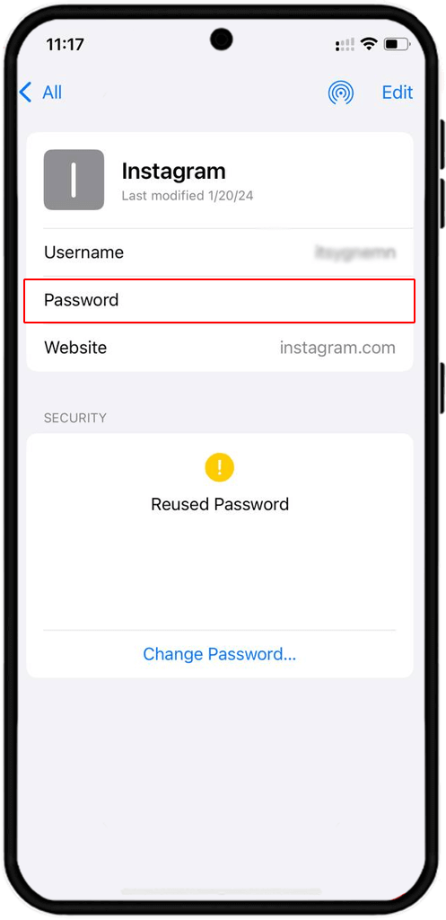 find password