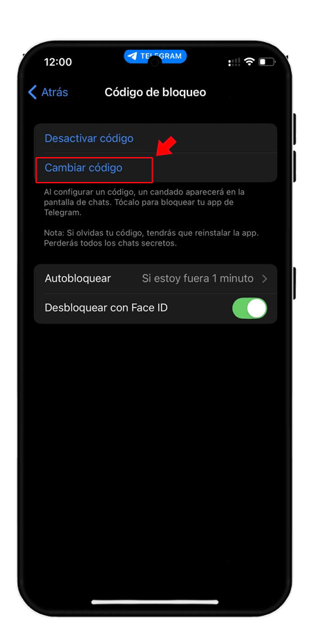 change password espanol how to add password telegram