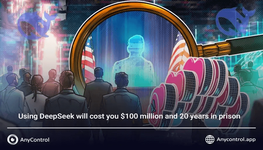 Downloading DeepSeek will cost you $100 million and 20 years in prison.