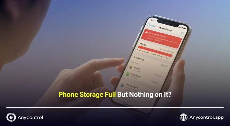 Phone storage full but nothing on it