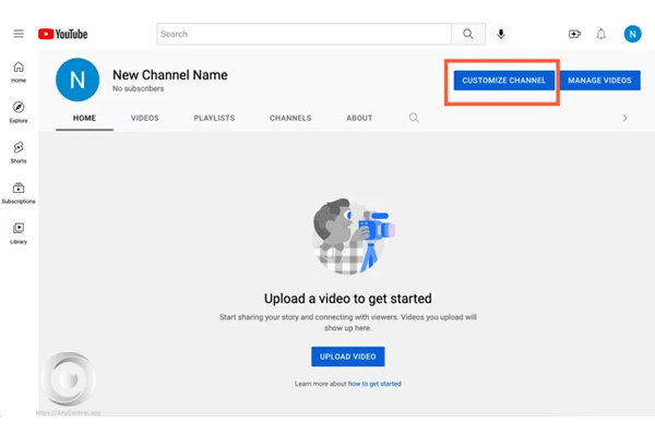 YouTube channel customization