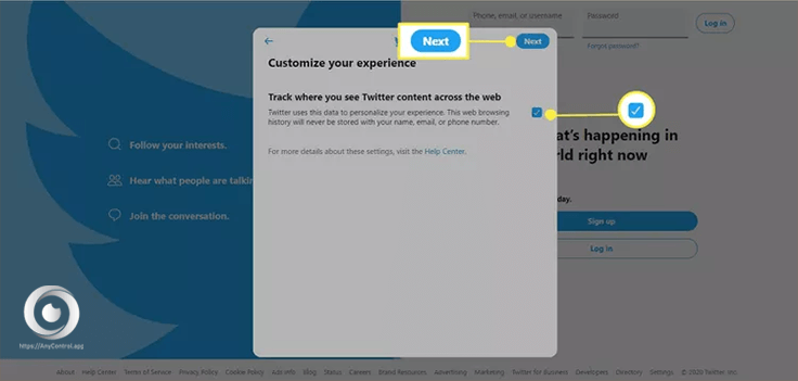 create twitter account 3rd step