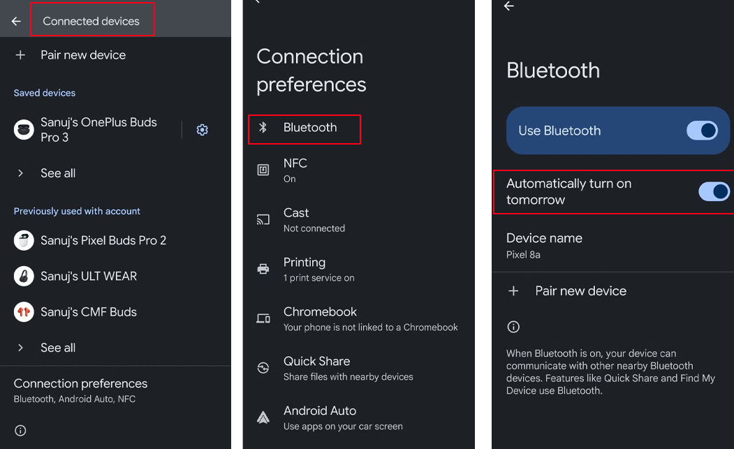 Manage When Bluetooth Turns Itself Back On