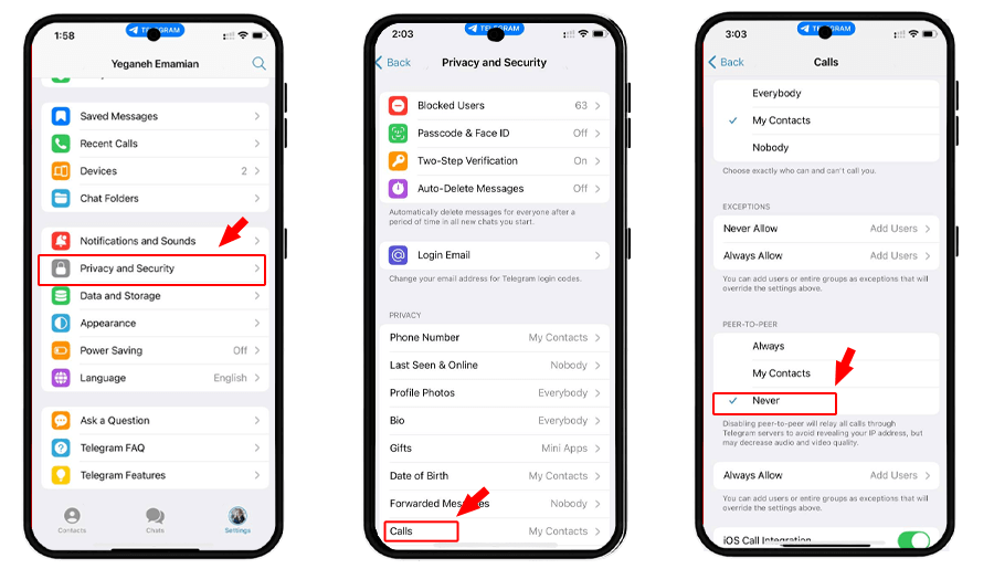مخفی کردن IP - جلوگیری از هک تلگرام 