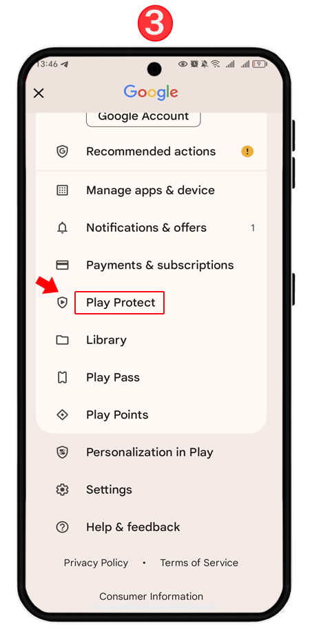  Disable Google play Protect on Android 14 