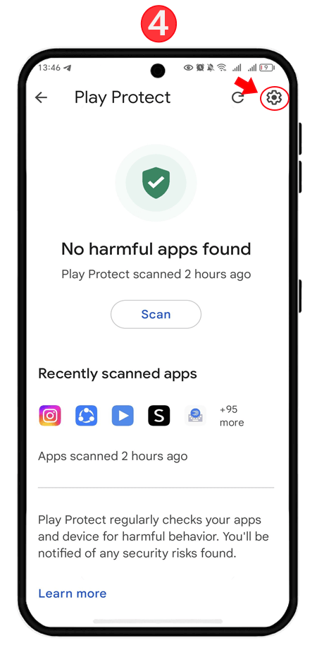  Disable Google play Protect on Android 14 
